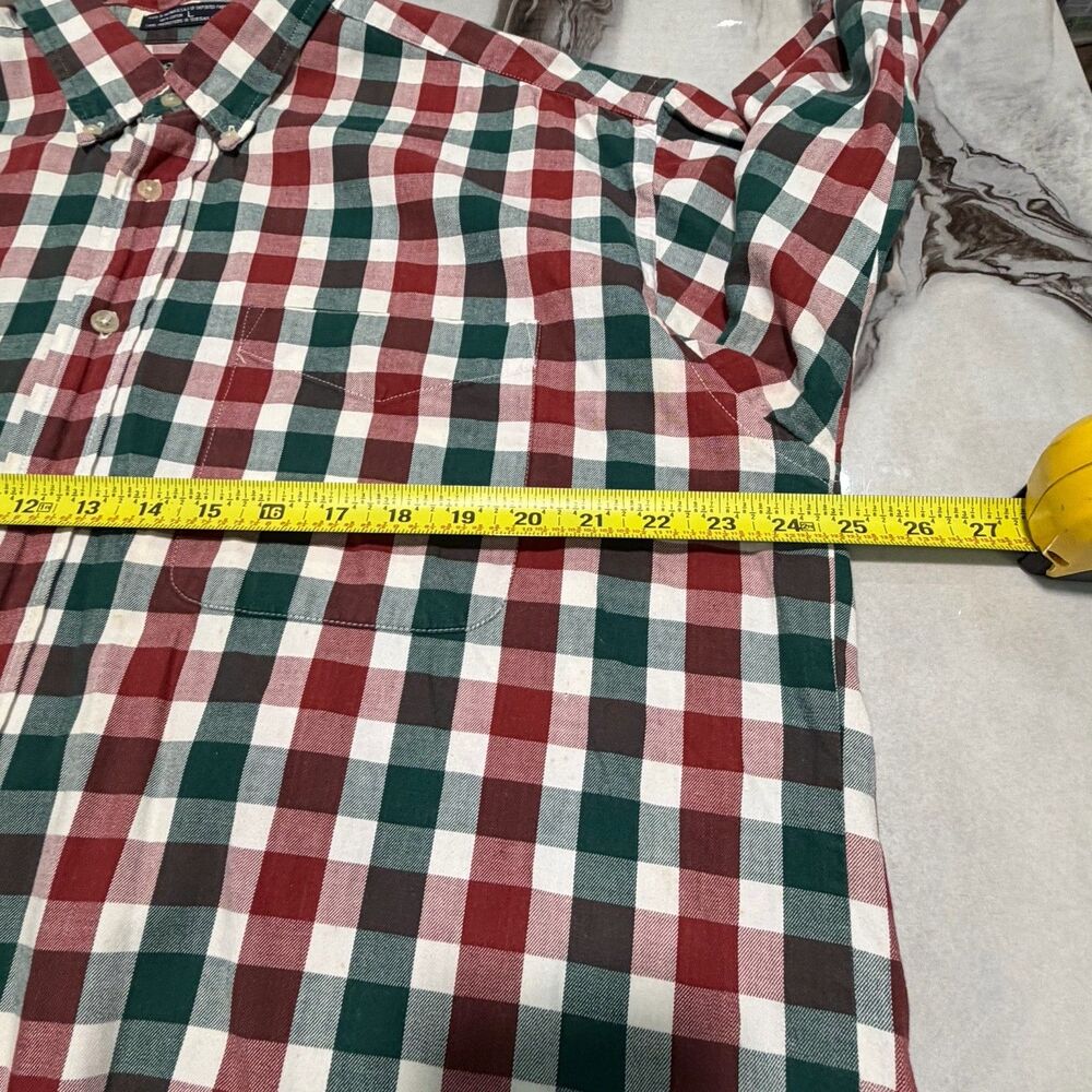 Dockers Mens Long Sleeve Plaid Button-Up Shirt Size L Red Green Cotton - Picture 8 of 10
